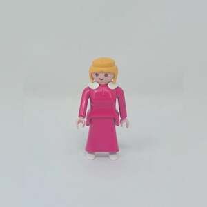 Playmobil Victorian Lady Figure with Blonde Hair and long dark pink dress